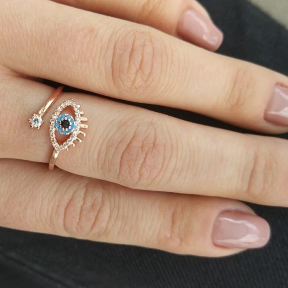 LiveChicStyle Jewelry - Gorgeous Evil Eye CZ Ring, NEW